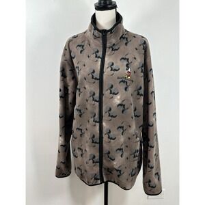 Disney World Sherpa Zip Up Mickey Mouse Long Sleeve Soft Jacket Large